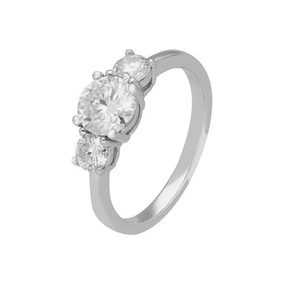 BRIZZLING BMR2004 Μονόπετρο από Επιπλατινωμένο Ασήμι με Διαμάντι Μοϊσανίτη