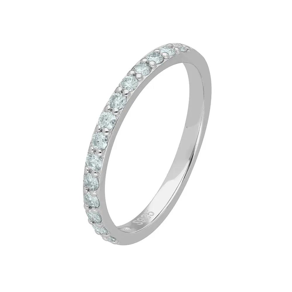 BRIZZLING BMR2095 Σειρέ από Επιπλατινωμένο Ασήμι με Διαμάντια Μοϊσανίτη