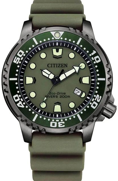 Citizen BN0157-11X Promaster Eco-Drive Divers Green Rubber Strap