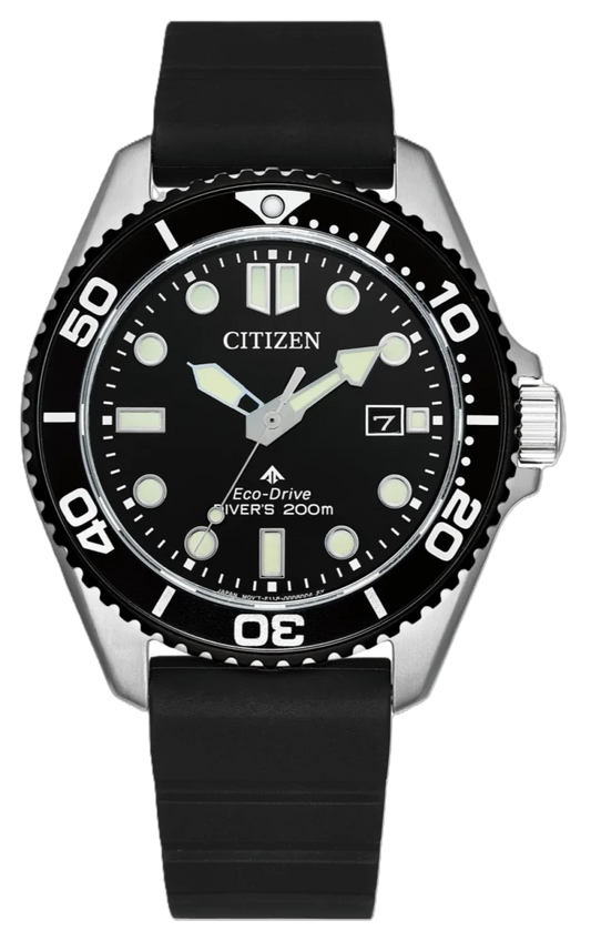 Citizen BN0266-07E Promaster Diver Eco-Drive Black Rubber Strap - Κοσμηματοπωλείο Goldy