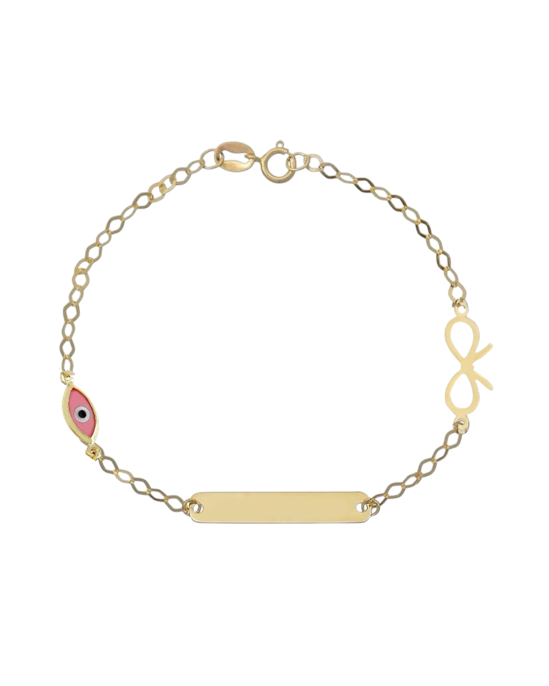 BR1948G Children's Eye and Butterfly Bracelet in 9ct Gold