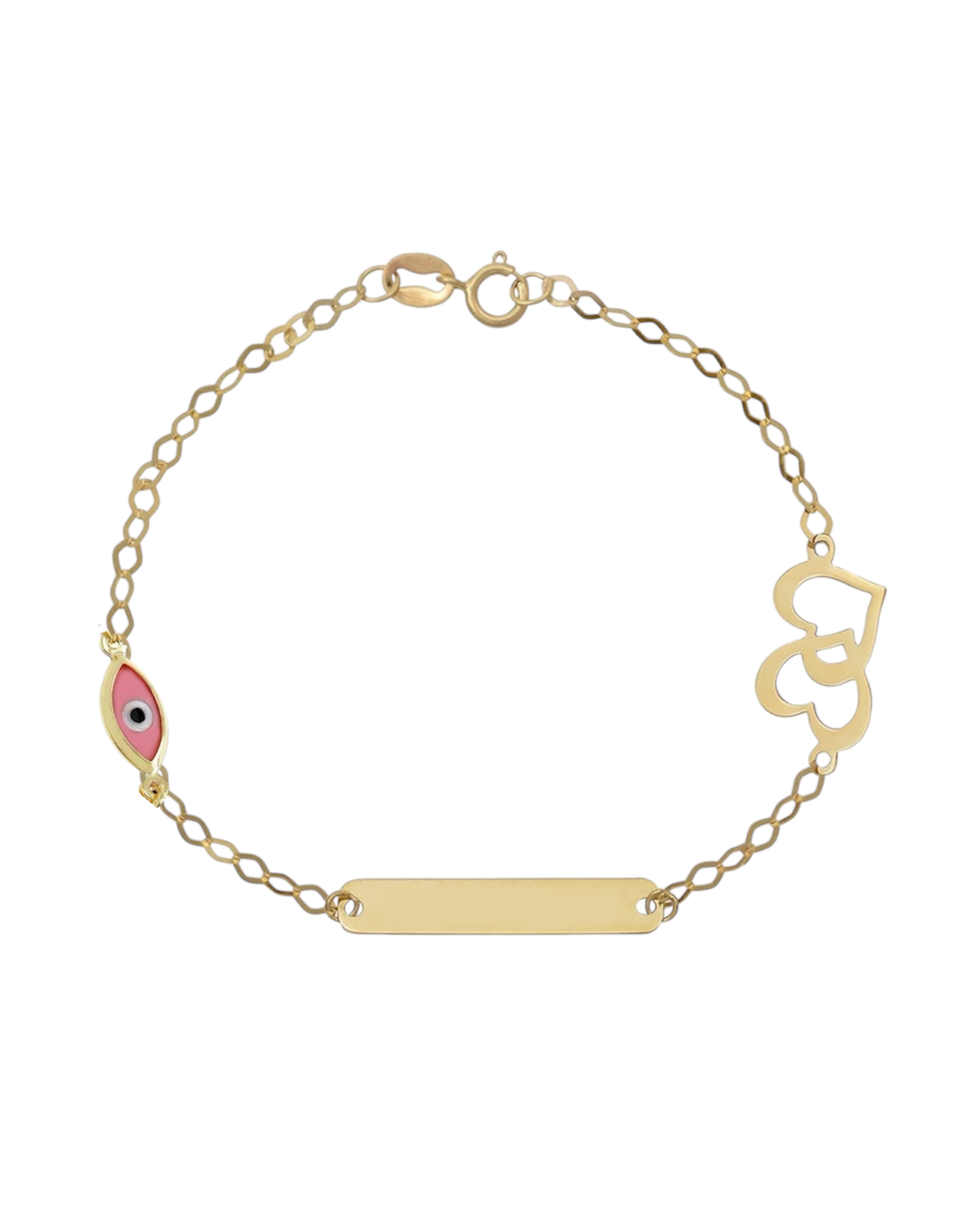 BR1948G Children's Eye and Butterfly Bracelet in 9ct Gold