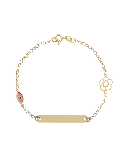 BR1948G Children's Eye and Butterfly Bracelet in 9ct Gold