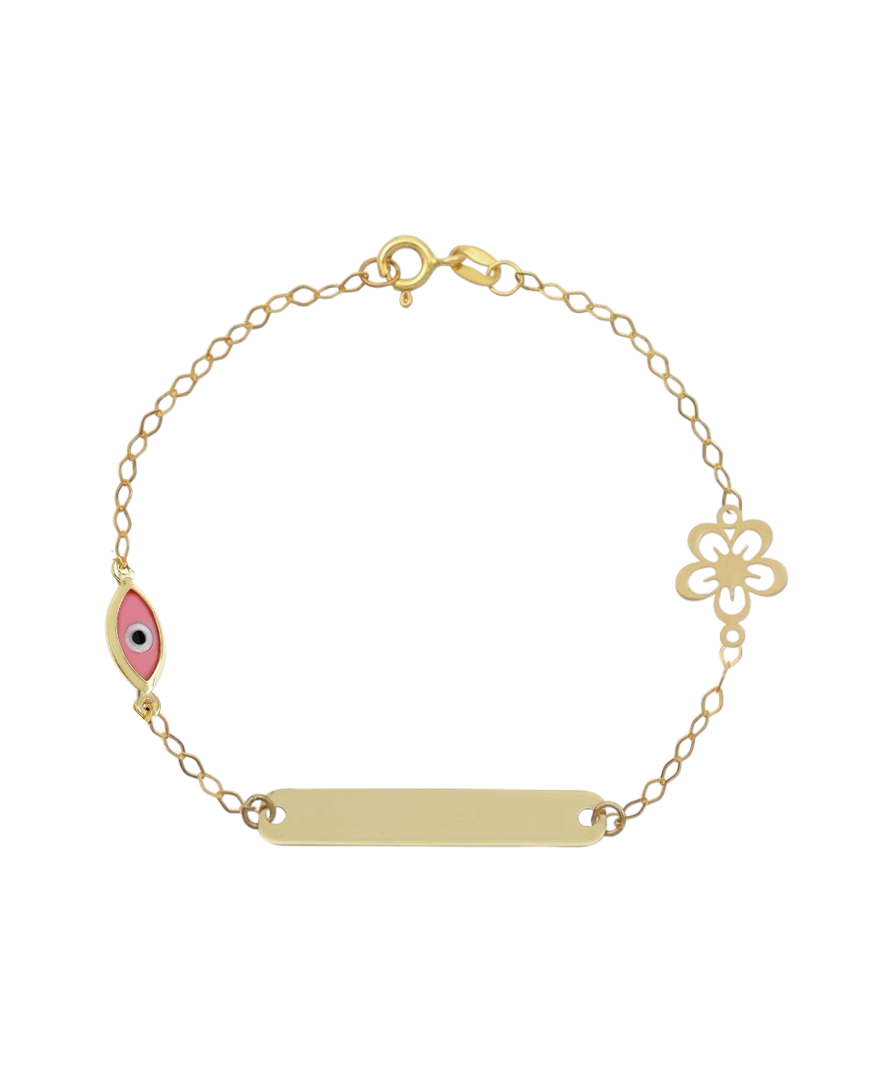 BR1948G Children's Eye and Butterfly Bracelet in 9ct Gold