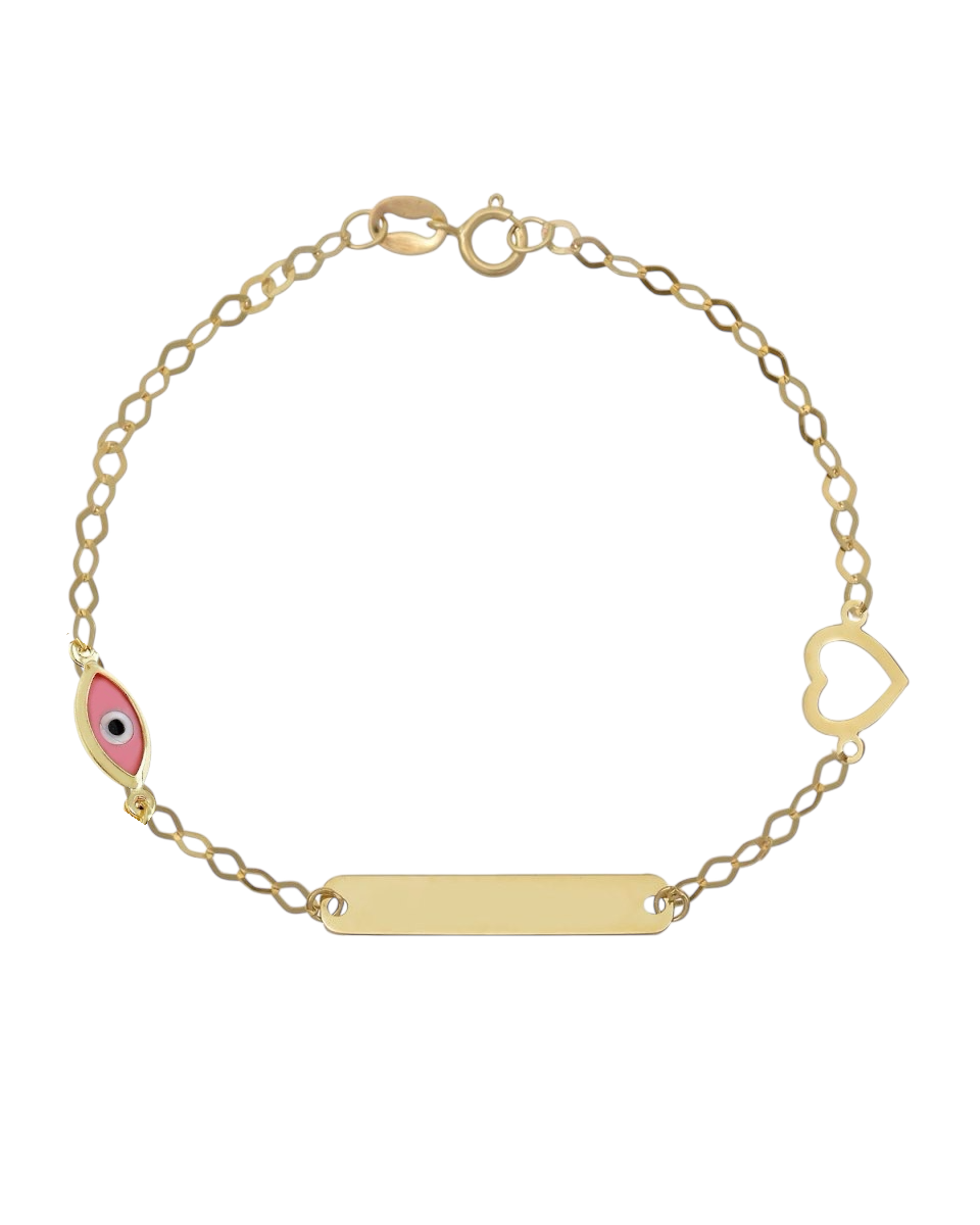 BR1948G Children's Eye and Butterfly Bracelet in 9ct Gold