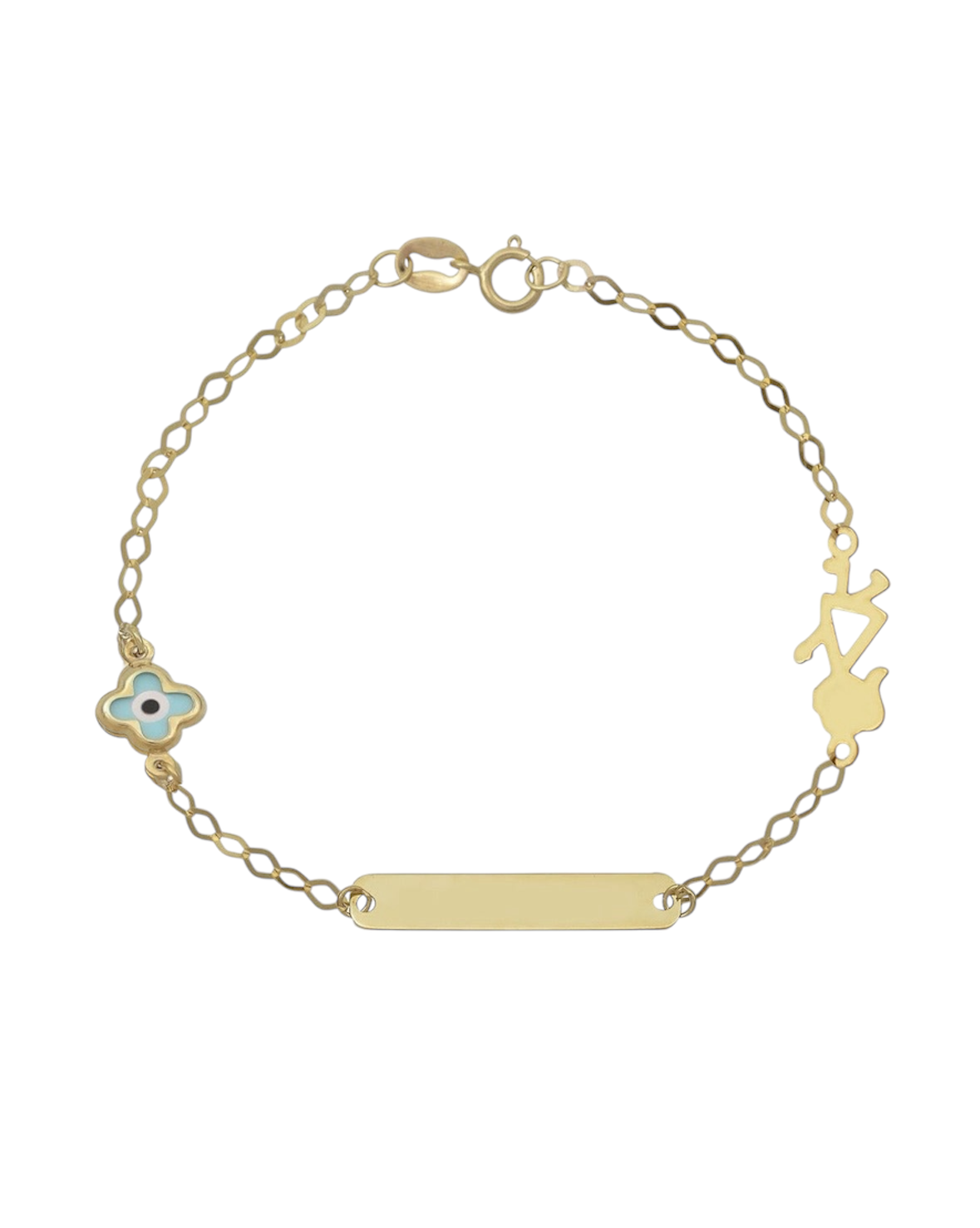 BR1948G Children's Eye and Butterfly Bracelet in 9ct Gold