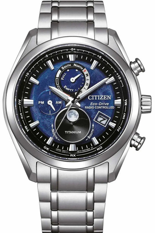 Citizen BY1010-81L Tsuki-Yomi Eco-Drive Moon Phase Titanium Bracelet