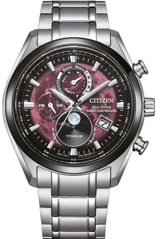 Citizen BY1018-80X Tsuki-Yomi Eco-Drive Moon Phase Titanium Bracelet