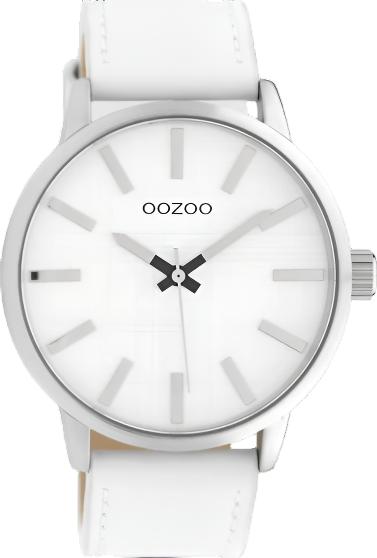 OOZOO C10030 45MM Timepieces White Leather Strap