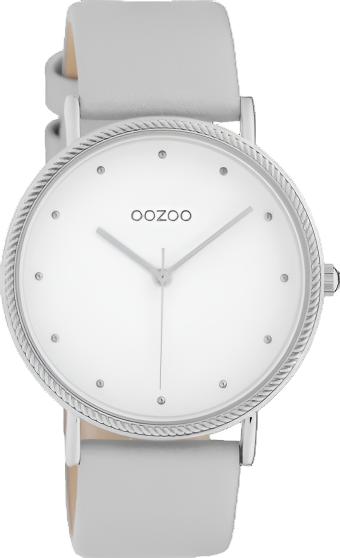 OOZOO C10415 40mm Timepieces Silver Leather Strap