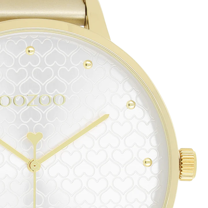 OOZOO C11035 48MM Timepieces Gold Leather Strap