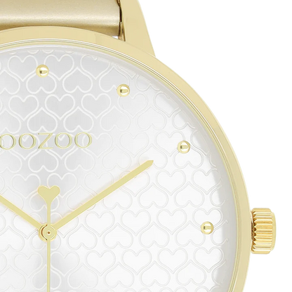 OOZOO C11035 48MM Timepieces Gold Leather Strap