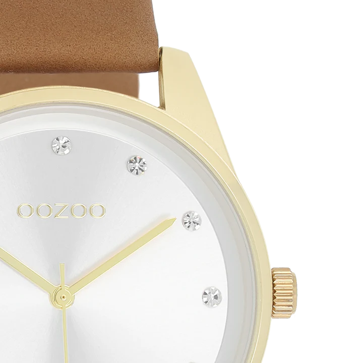 OOZOO C11046 38MM Timepieces Light Brown Leather Strap