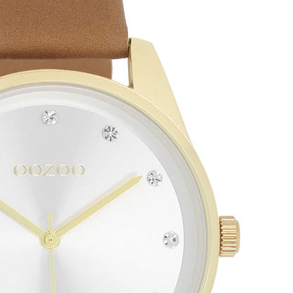 OOZOO C11046 38MM Timepieces Light Brown Leather Strap