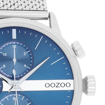 OOZOO C11100 45mm Timepieces Silver Mesh Metallic Bracelet