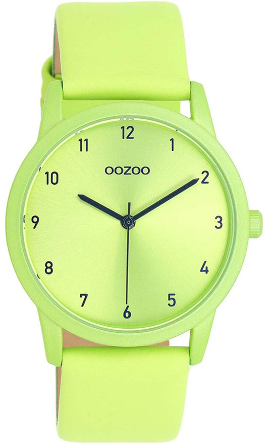 OOZOO C11165 38mm Timepieces Light Green Leather Strap