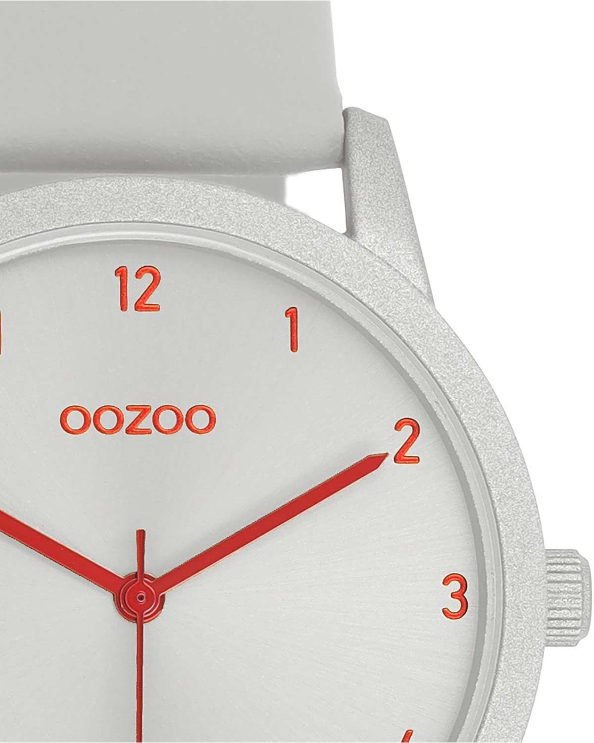 OOZOO C11166 38mm Timepieces Light Grey Leather Strap