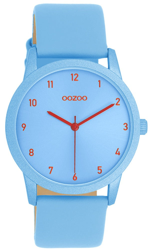 OOZOO C11168 38mm Timepieces Light Blue Leather Strap