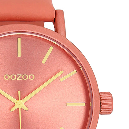 OOZOO C11194 42mm Timepieces Peach Pink Leather Strap