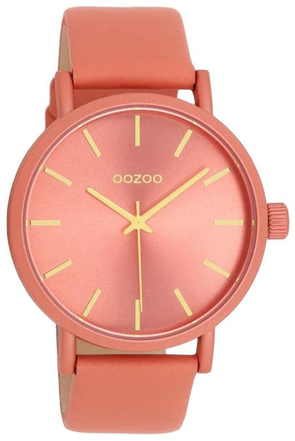 OOZOO C11194 42mm Timepieces Peach Pink Leather Strap