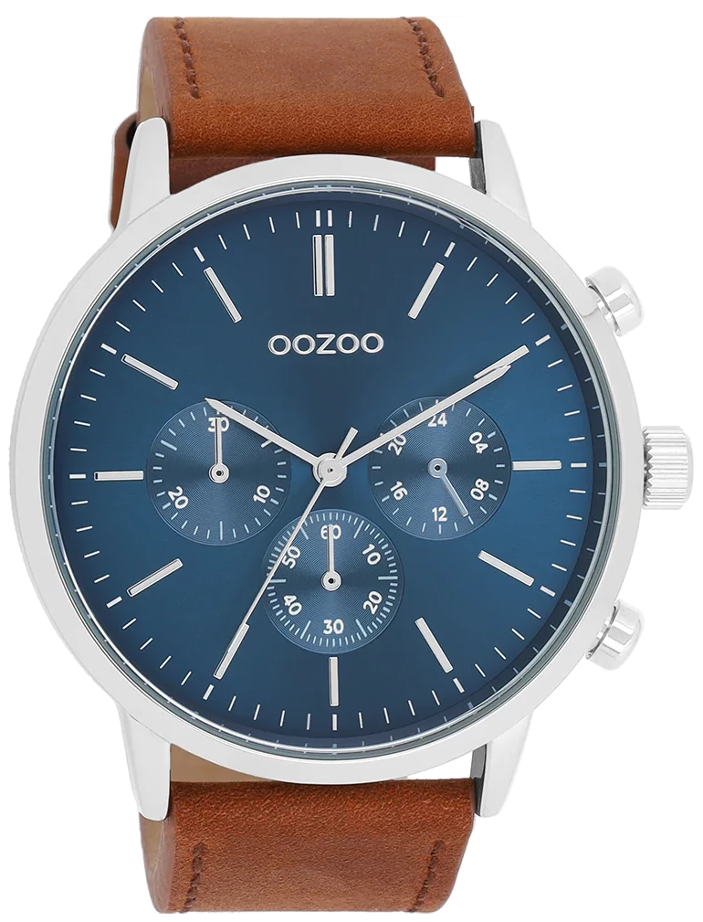 OOZOO C11200 50MM Timepieces Brown Leather Strap