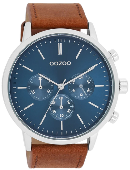 OOZOO C11200 50MM Timepieces Brown Leather Strap