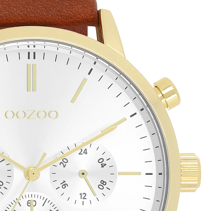 OOZOO C11201 50MM Timepieces Brown Leather Strap