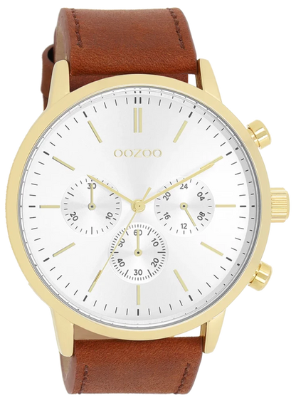 OOZOO C11201 50MM Timepieces Brown Leather Strap