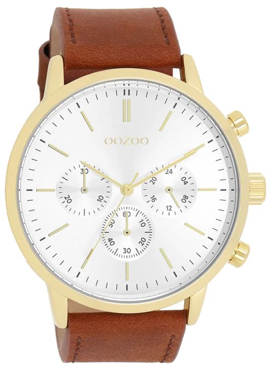 OOZOO C11201 50MM Timepieces Brown Leather Strap