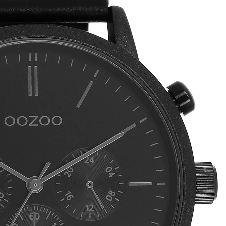 OOZOO C11203 50MM Timepieces Black Leather Strap