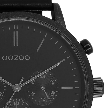 OOZOO C11203 50MM Timepieces Black Leather Strap