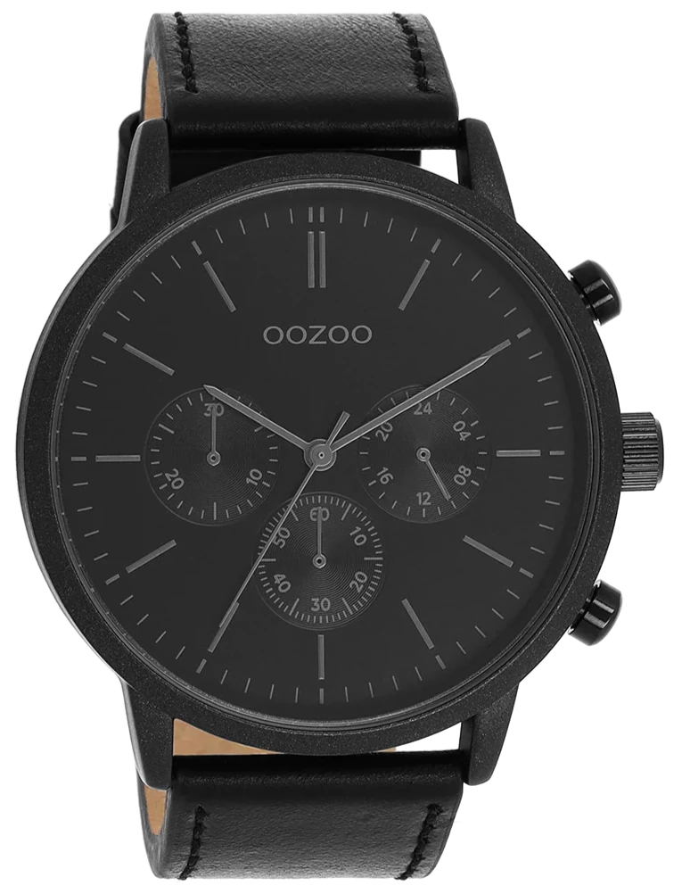 OOZOO C11203 50MM Timepieces Black Leather Strap