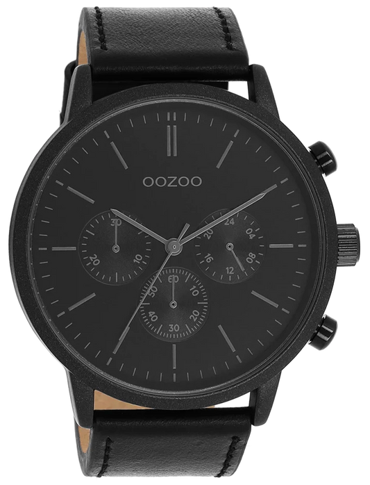 OOZOO C11203 50MM Timepieces Black Leather Strap