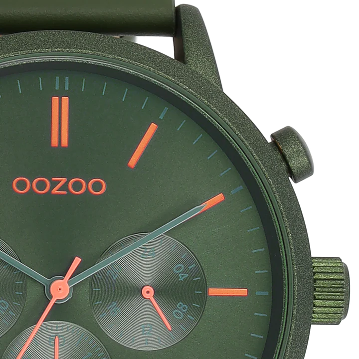 OOZOO C11206 50MM Timepieces Green Leather Strap