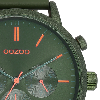 OOZOO C11206 50MM Timepieces Green Leather Strap