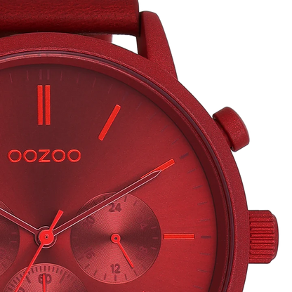 OOZOO C11207 50MM Timepieces Red Leather Strap