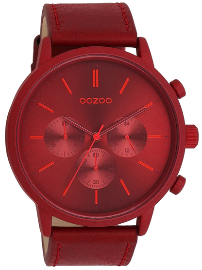 OOZOO C11207 50MM Timepieces Red Leather Strap