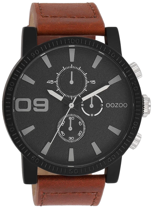 OOZOO C11211 48MM Timepieces Brown Leather Strap