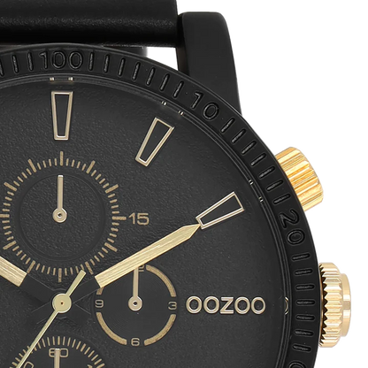 OOZOO C11212 48MM Timepieces Black Leather Strap