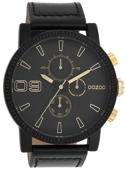 OOZOO C11212 48MM Timepieces Black Leather Strap