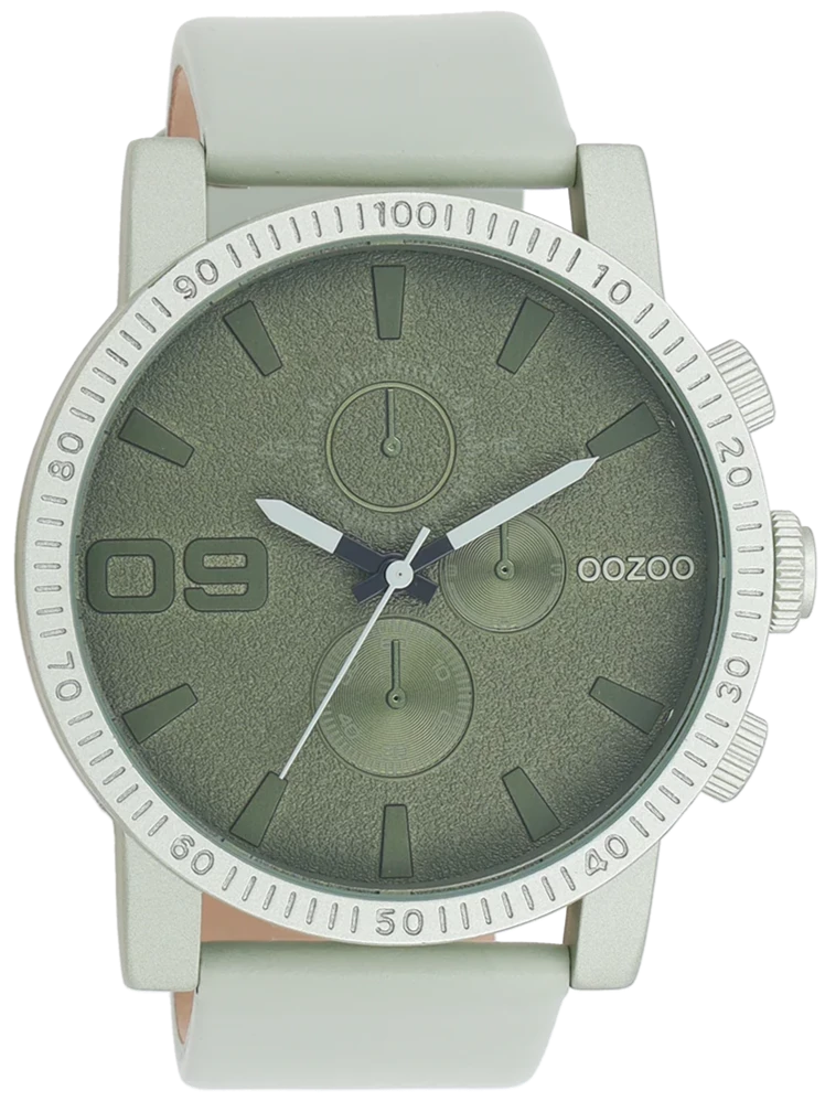 OOZOO C11215 48MM Timepieces Green Leather Strap