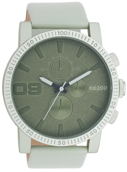 OOZOO C11215 48MM Timepieces Green Leather Strap