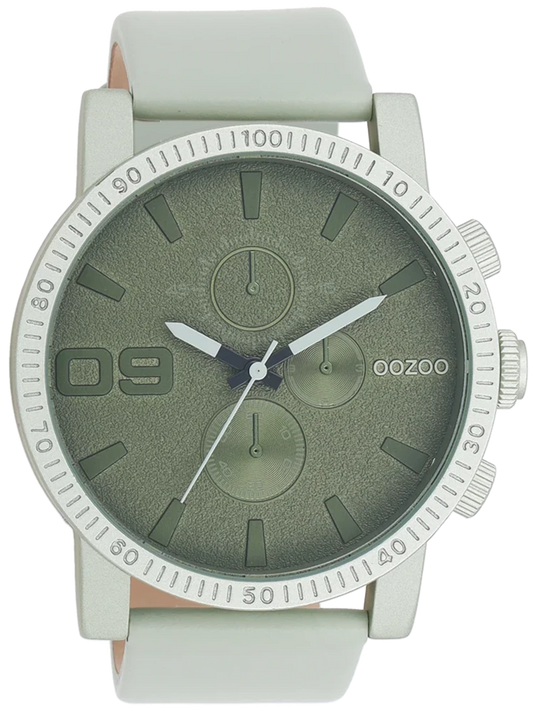 OOZOO C11215 48MM Timepieces Green Leather Strap