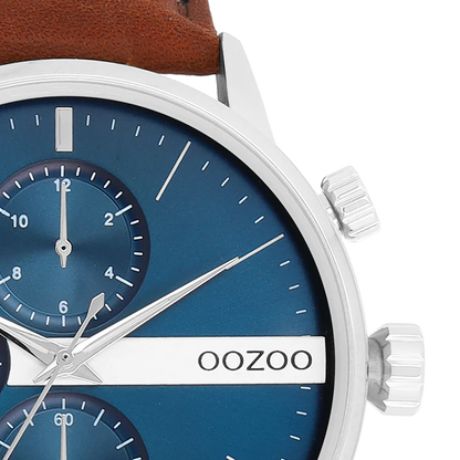 OOZOO C11221 45MM Timepieces Brown Leather Strap