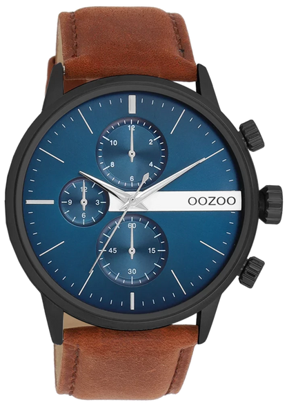 OOZOO C11222 45MM Timepieces Brown Leather Strap