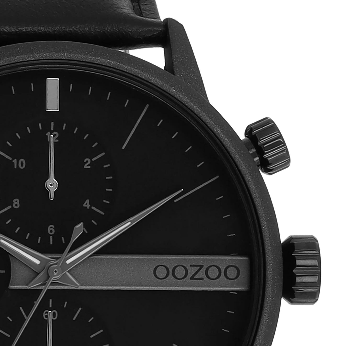 OOZOO C11224 45MM Timepieces Black Leather Strap