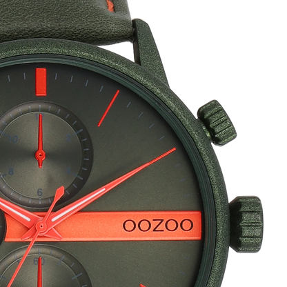 OOZOO C11227 45MM Timepieces Green Leather Strap