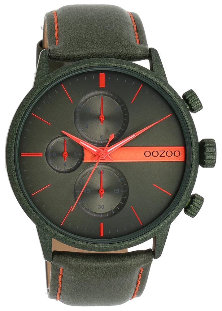 OOZOO C11227 45MM Timepieces Green Leather Strap