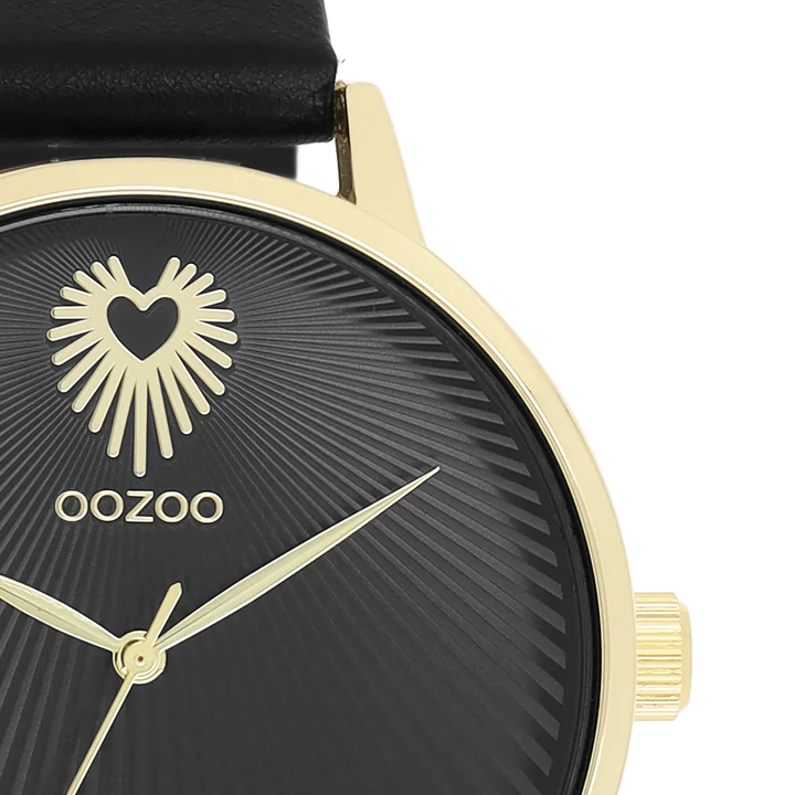 OOZOO C11242 42mm Timepieces Black Leather Strap