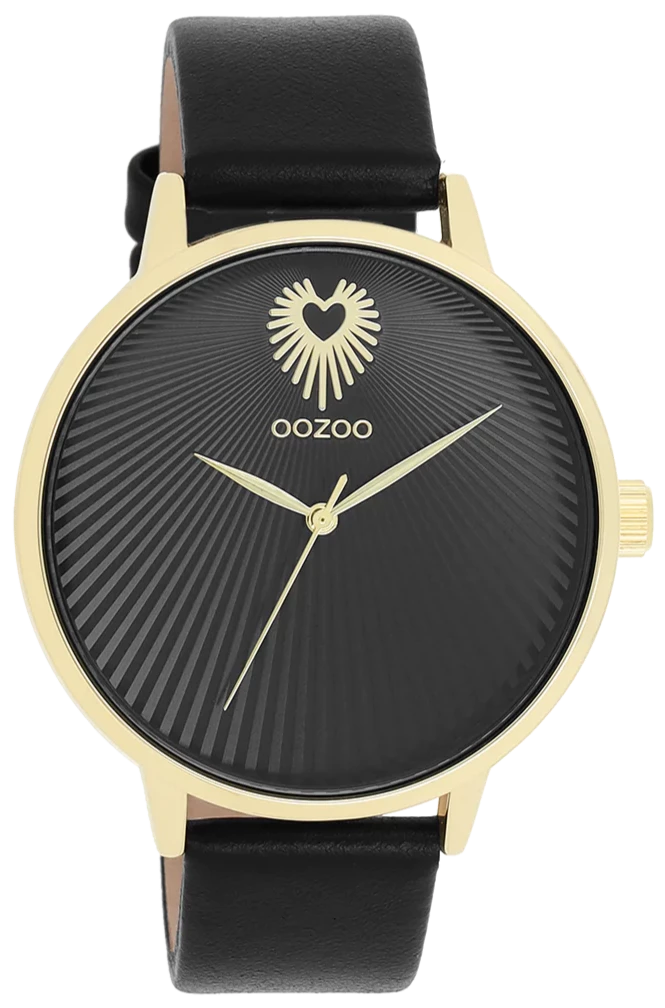 OOZOO C11242 42mm Timepieces Black Leather Strap